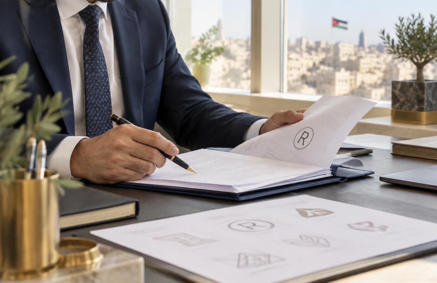 مشهد توضيحي لمقال: كيف تسجّل علامتك التجارية في الأردن: الخطوات والمستندات